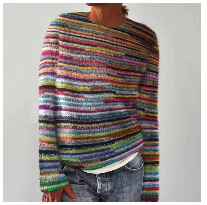 Stilla | Strikpullover Med Casual Tryk