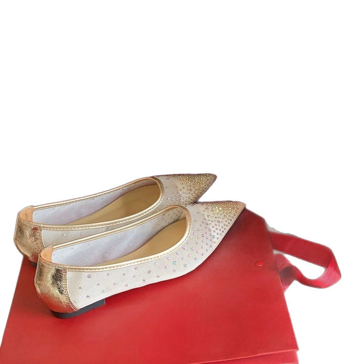 Dame Glamourøse Ballerinas med strass-besatte accenter og spids design Stilla
