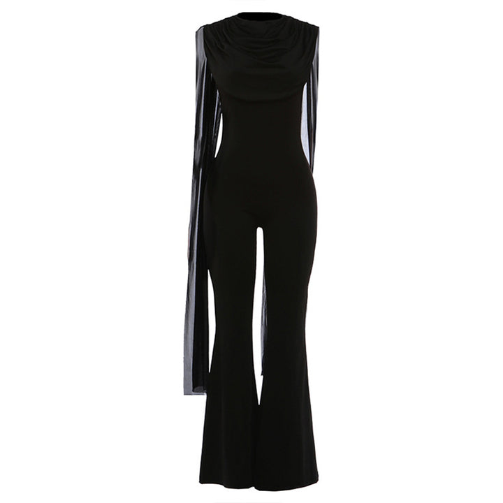 Dame Elegant Jumpsuit med Drapering og bred Benføring Skovae