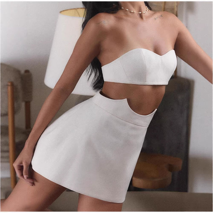 Dame Crop-Top og Nederdel-Sæt med elegant design Skovae