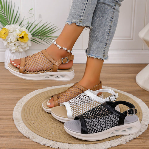 Dame net-sandaler med komfortabel sål og justerbart remdesign Stilla