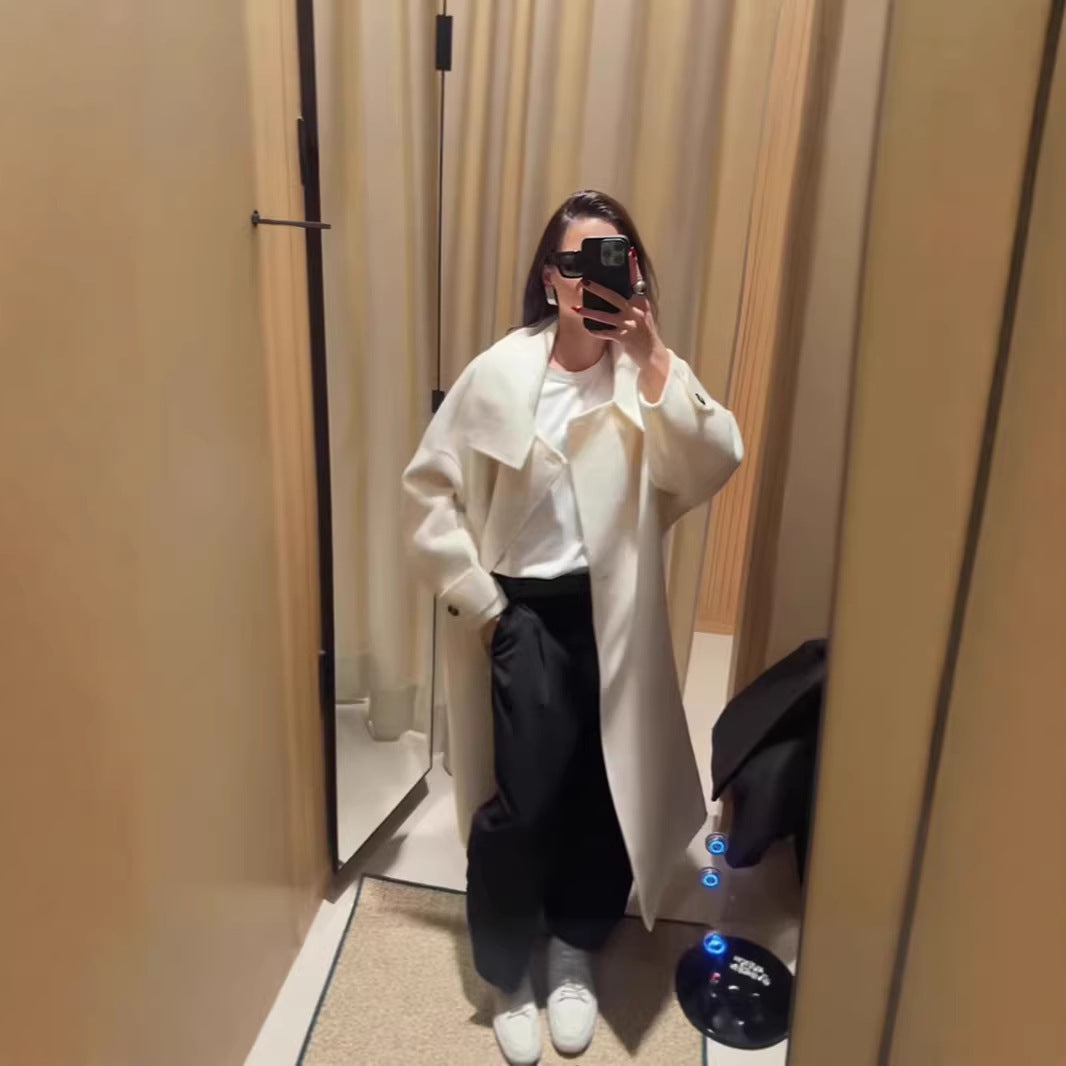 Dame Mode Oversized Frakke med Høj Krave Stilla