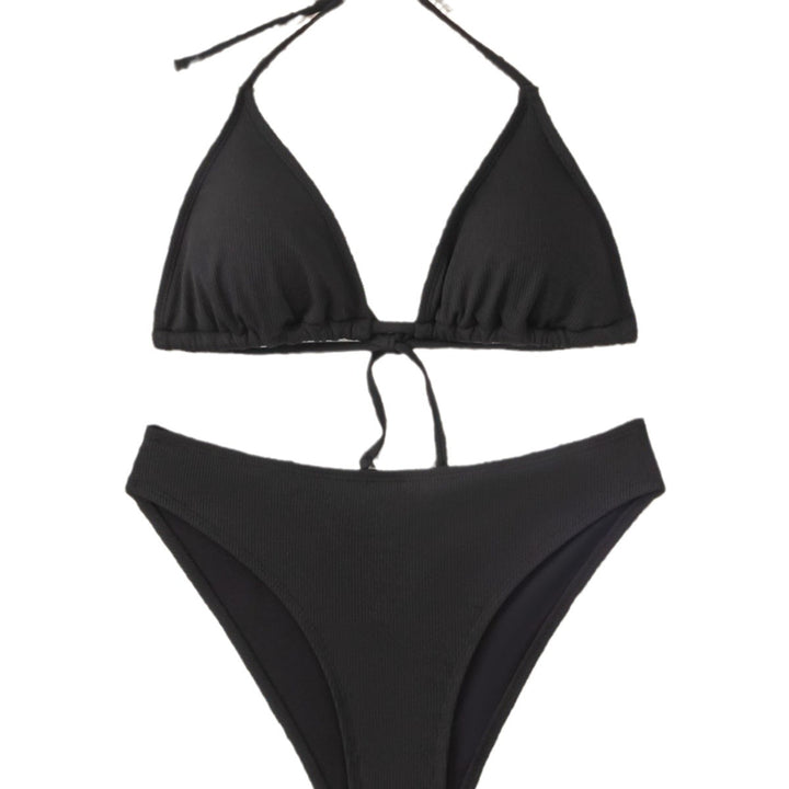 Dame triangel-bikini med elegant snit og justerbare stropper skovae