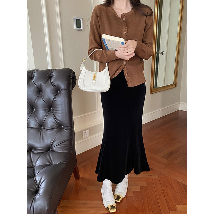 Dame elegant cardigan med knapliste Stilla