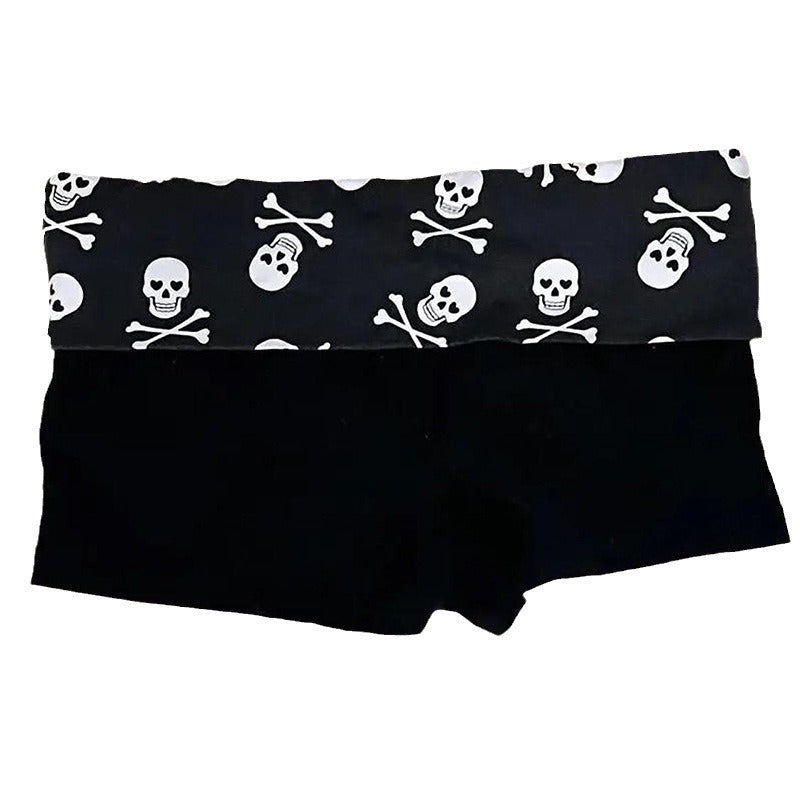 Dame bomuldsboxershorts med dødningehovedmønster Skovae