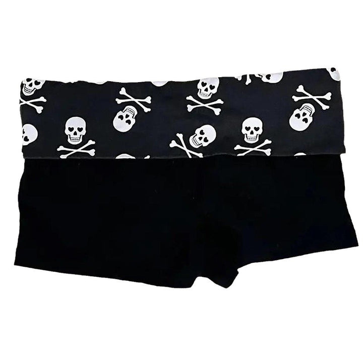 Dame bomuldsboxershorts med dødningehovedmønster Skovae