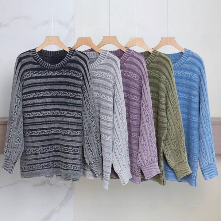 Kvindernes chunky striktrøje med fashionable kabelmønster og afslappet pasform Stilla
