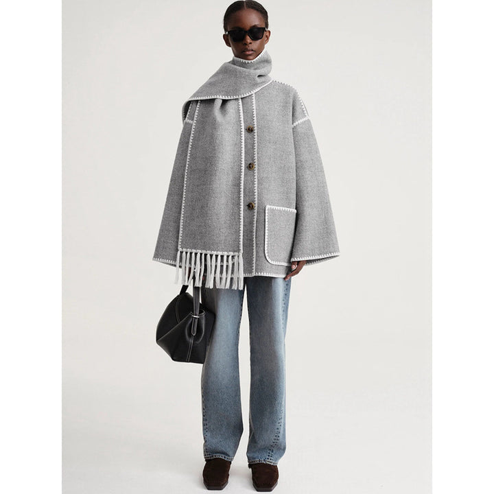 Kvinders elegante og alsidige uld poncho Stilla