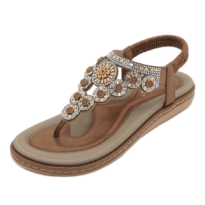 Dame stilfulde flip-flops med dekorativ stenudsmykning Stilla