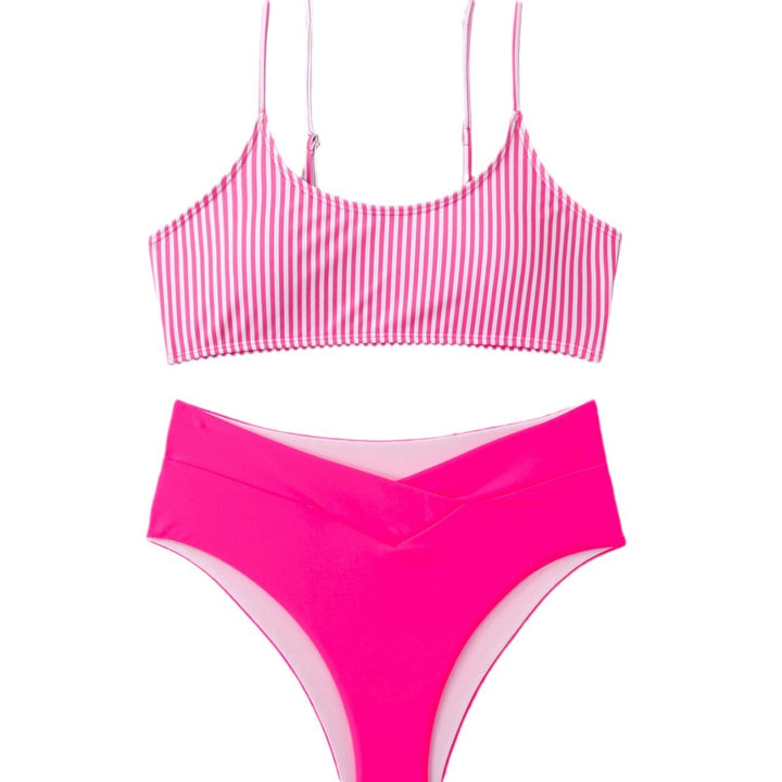 Dame Højtskåret Stripet Bikini-Sæt Stilla