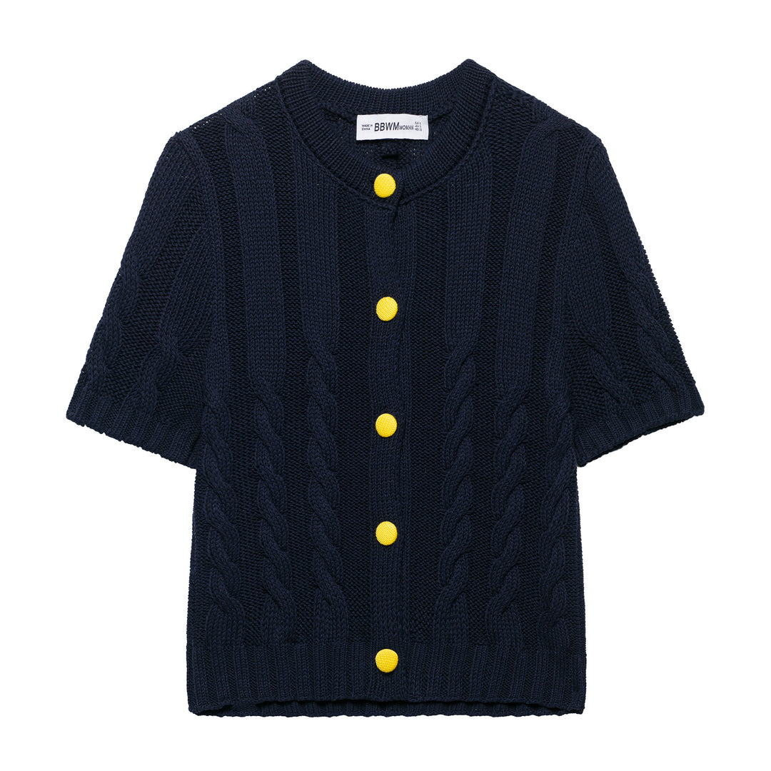 Femme Kortærmet Kabelstrik Cardigan Stilla