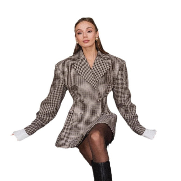 Kvinders oversized ternet blazer med dobbeltknaplukning Stilla