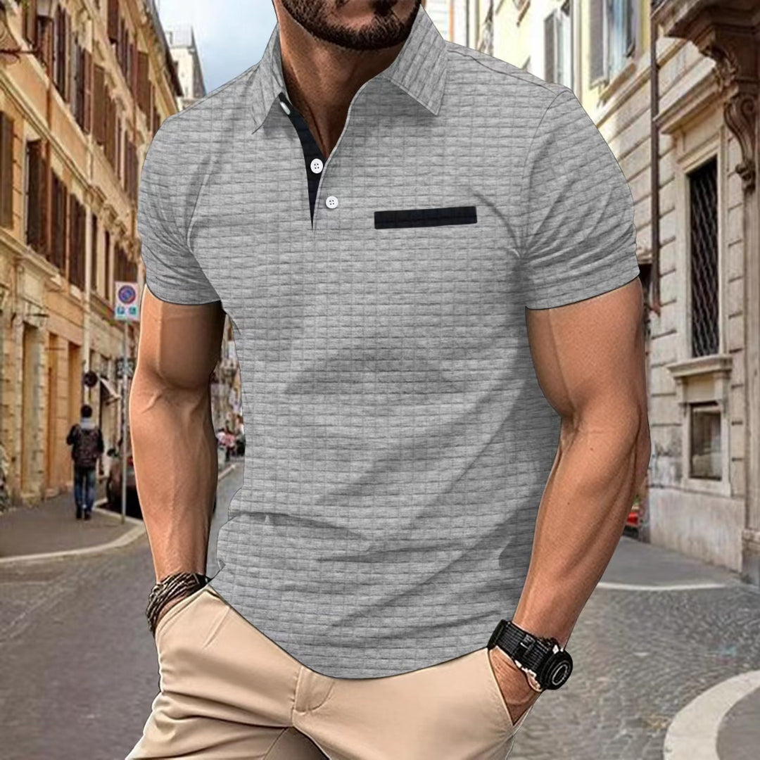 Herren Poloshirt med struktureret design og stilfulde akcenter Stilla