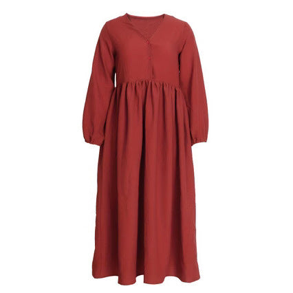 Femme Bohemian Maxi Kjole med fulde Biskopærmer Stilla