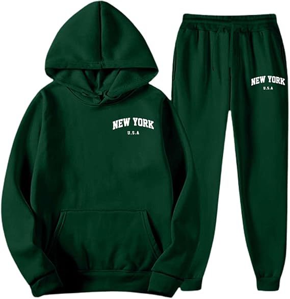 Dame Hooded Sweat Suit med høj kvalitet materiale og moderne bogstaver Skovae