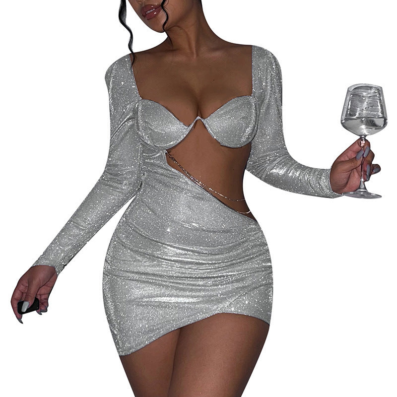 Dame Glamourøst Cut-Out Mini Kjole Stilla