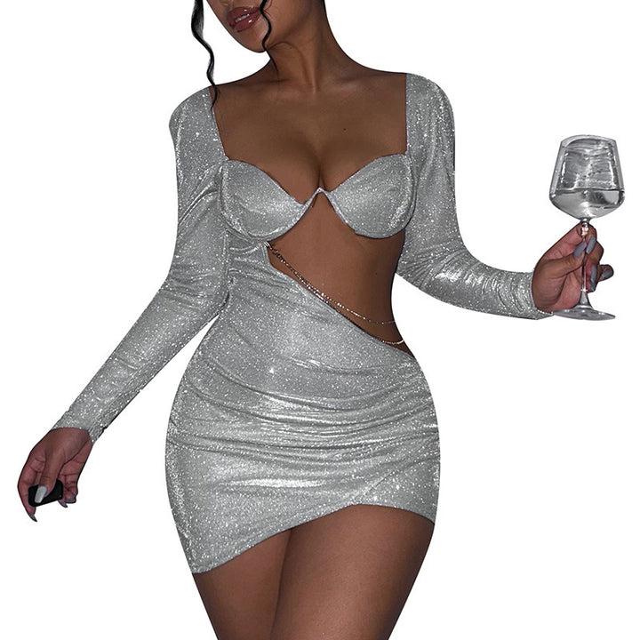 Dame Glamourøst Cut-Out Mini Kjole Stilla