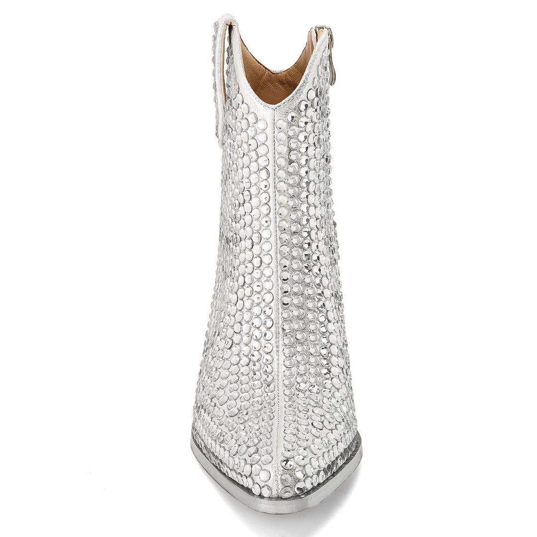 Femme Strass-besatte Western-inspirerede Støvler Stilla