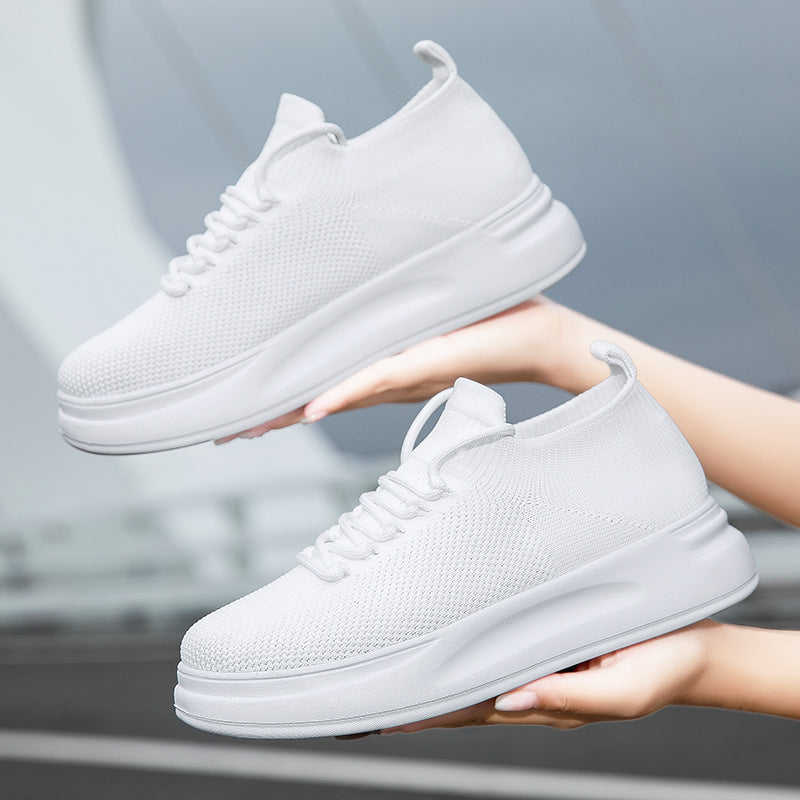 Dame nan elastisk strik-sneaker med viskoelastisk fodseng og dämpende plateau-sål Skovae