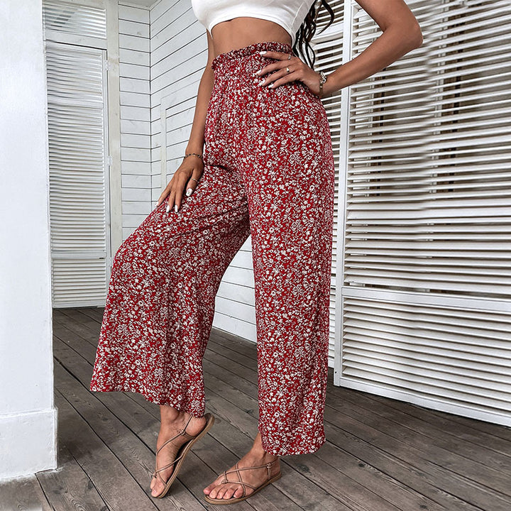 Kvinde Floral Print Bred Bukser Stilla