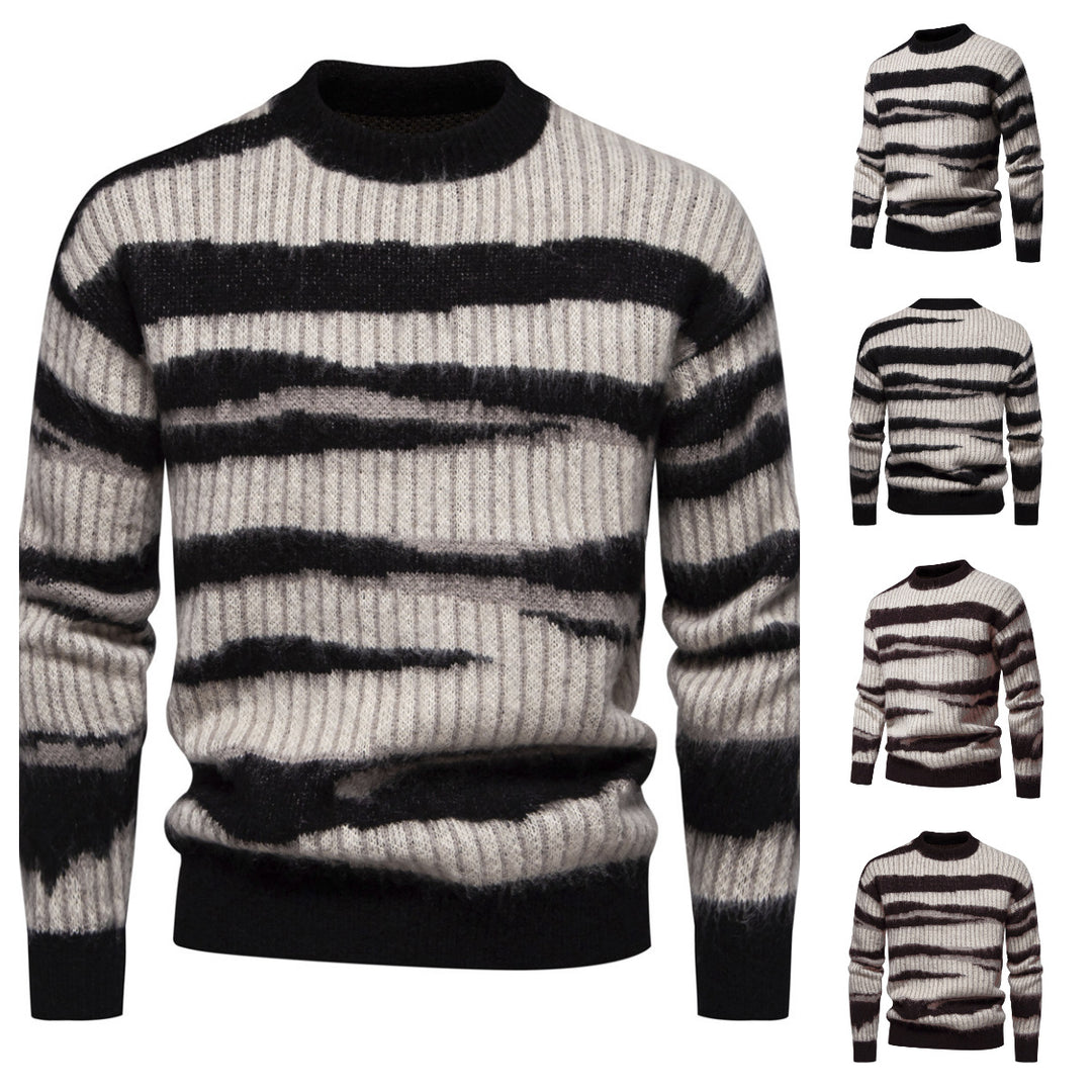 Herrer Behagelig Struktureret Stribet Sweater Stilla