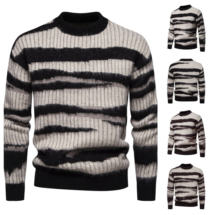 Herrer Behagelig Struktureret Stribet Sweater Stilla