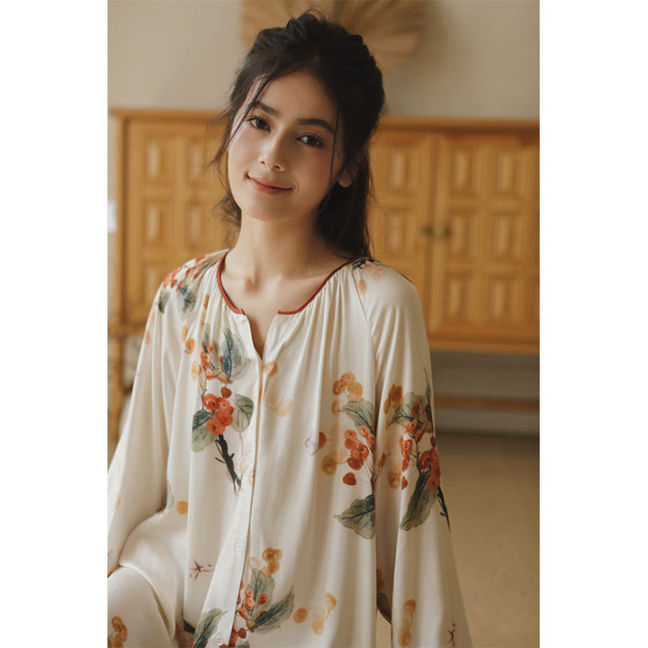 Dame Maxi-kjole med floralt design Stilla