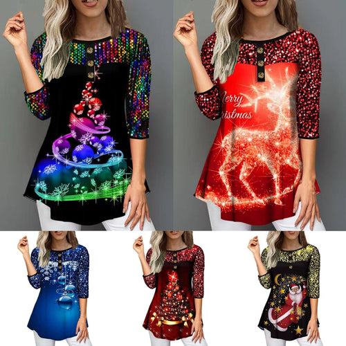 Stilla | Festive Christmas detachable loose round neck T-shirt
