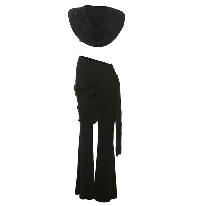 Damer Elegant Jumpsuit-sæt med Drapering og Smalt Ben Skovae