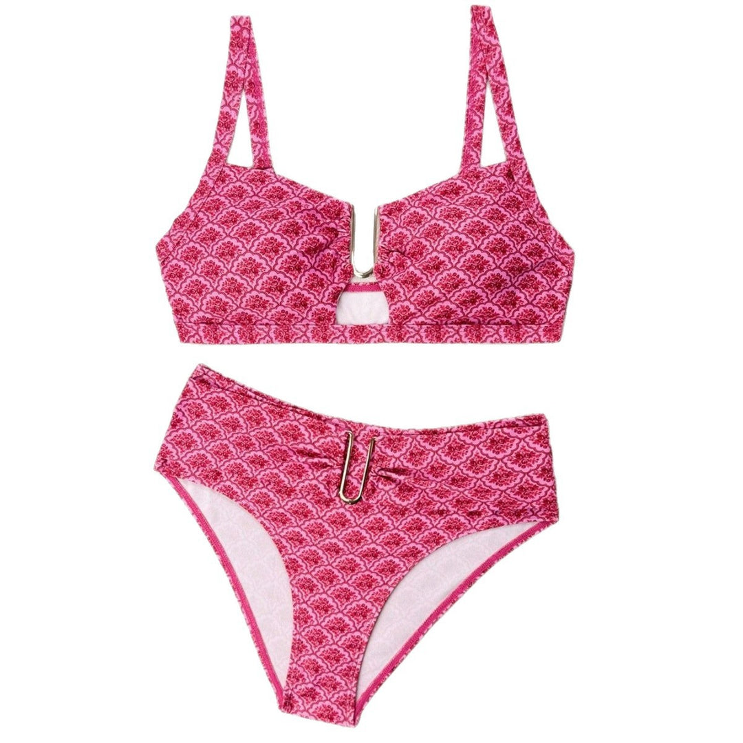 Dame Højskåret Bikini med sidelæns spænde detaljer Skovae