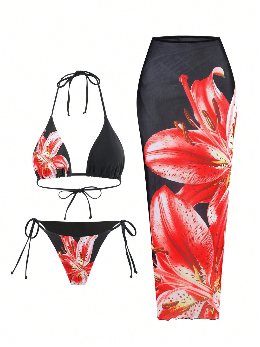 Dame Bikini-sæt med blomstret nederdel Stilla