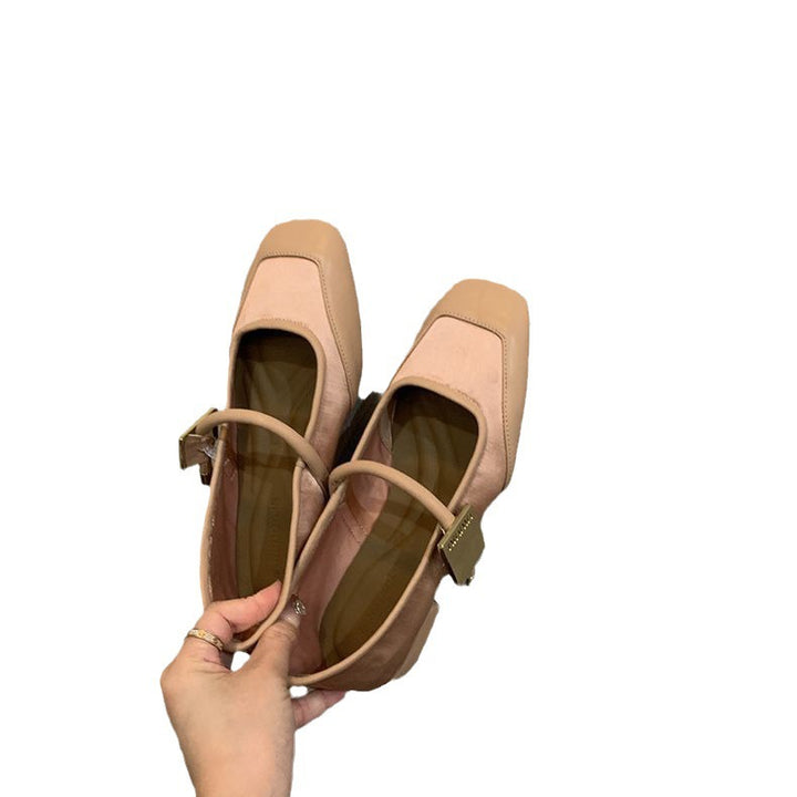Dame Ballerinas med moderne stropper og komfortabel blokhæl Stilla
