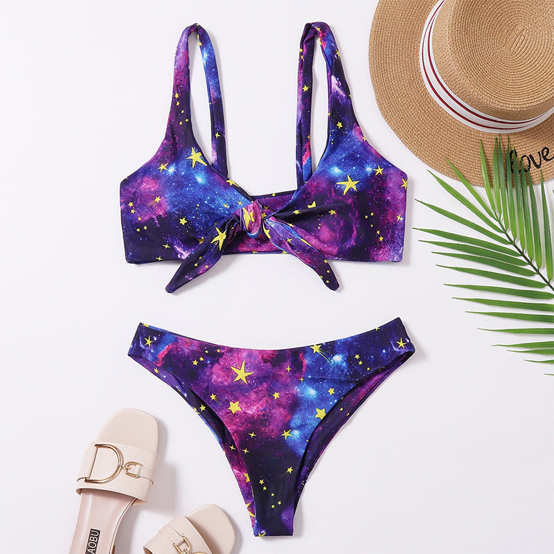 Dame bikini sæt med kreativt galakse design Skovae