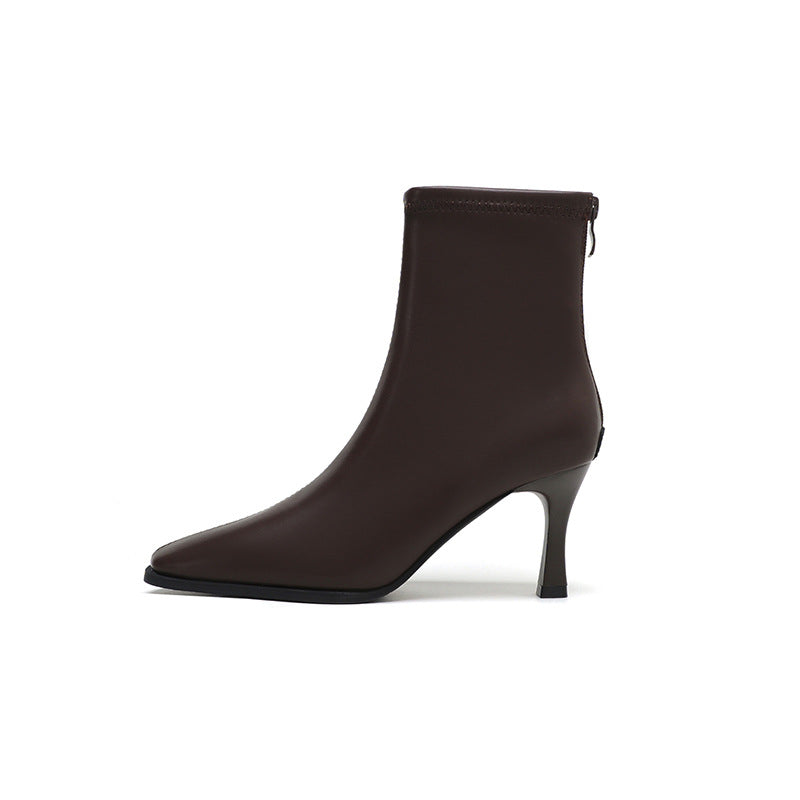 Femme Spids-Tå High-Heel Støvletter med Lynlås Stilla