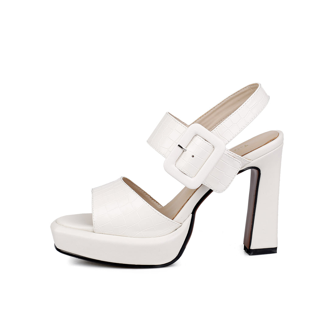 Femme Højglans Chunky Heel Åbne Tå Sandaler med Justerbar Rem Stilla