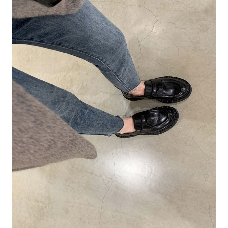 Femme Classic Penny Loafers med Chunky Heel Stilla