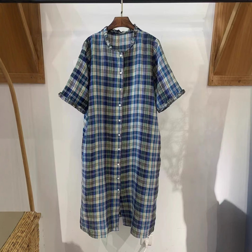 Femme Casual Rutig Midi Kjole Stilla