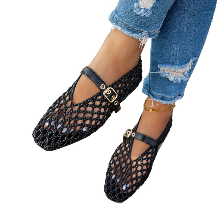 Dame elegante Slingback-sandaletter lavet af åndbart netmateriale med moderne spænde detaljer Stilla