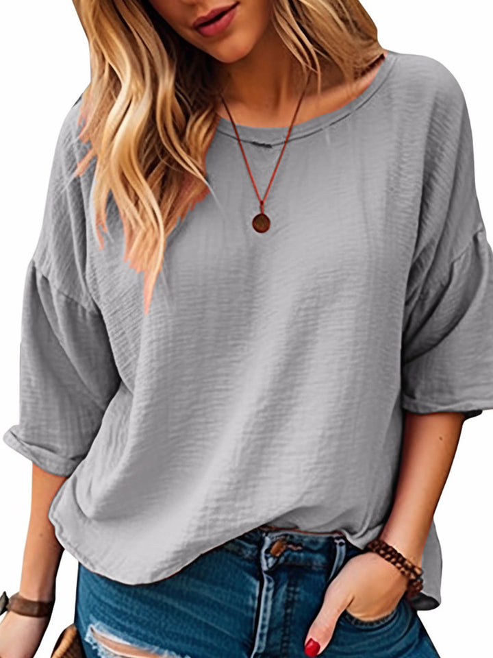 Dame afslappet oversized overdel med struktureret look Stilla