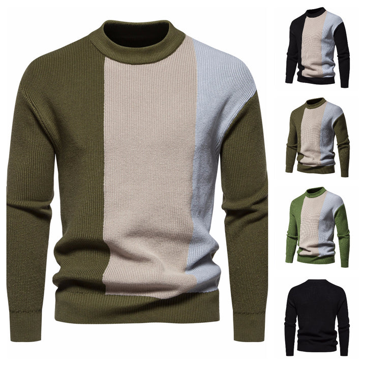 Stilfuld herre-farveblok-højhals-sweater Stilla