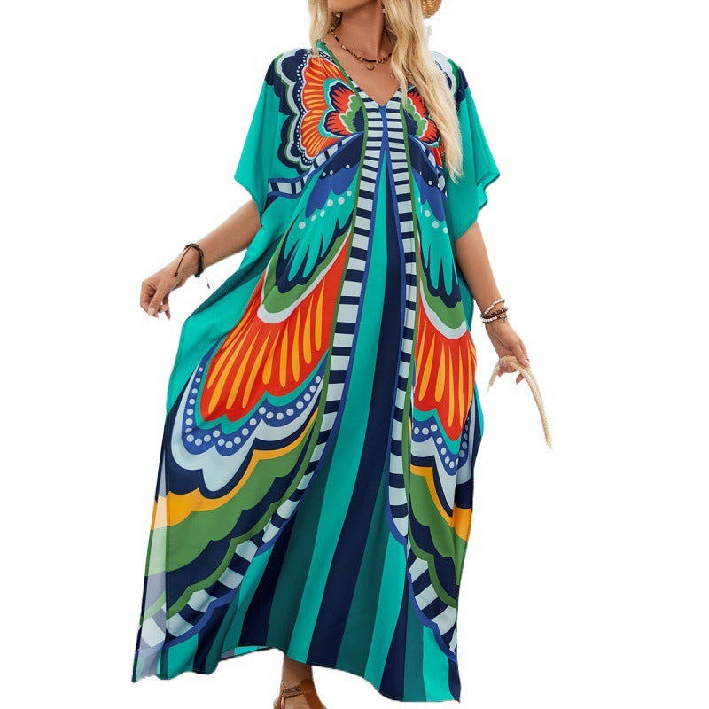Femme Vibrant Maxi Kaftan Kjole Stilla