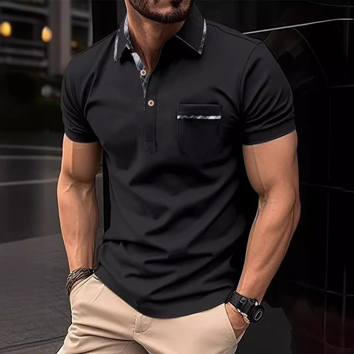 Herre poloshirt med moderne krave og praktisk brystlomme Stilla