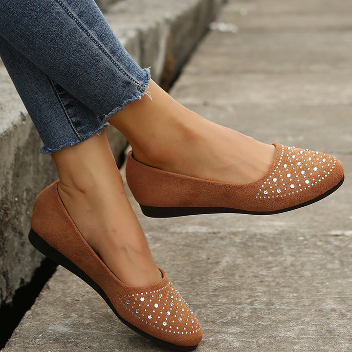 Dame Dekorative Strass Slipper Flats Stilla