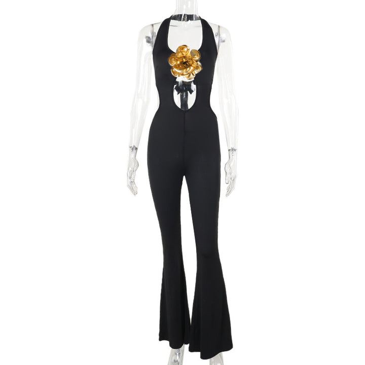 Dame Elegant og figursyet Jumpsuit med flared bukser Skovae