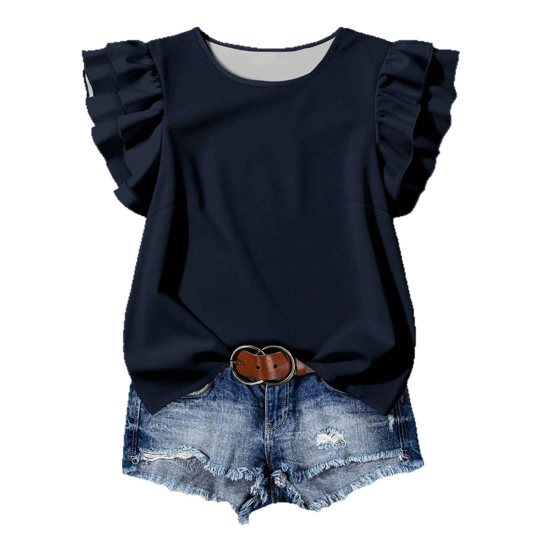 Damer Elegant Bluse med Rynkedetaljer Skovae