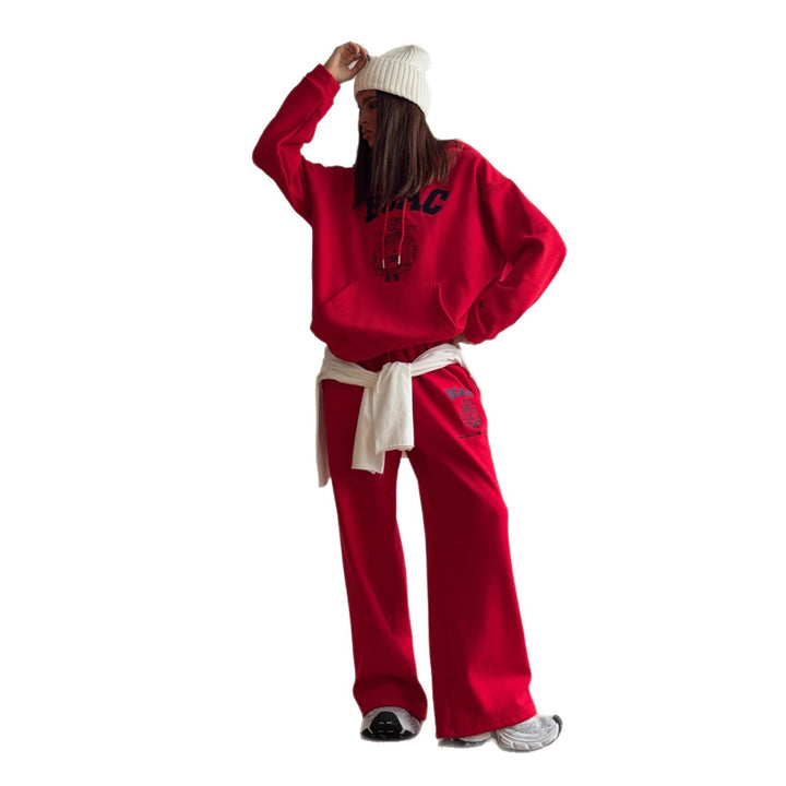 Kvinder Casual Oversized Sweater og Loose-Fitting Jogging Bukser Sæt Stilla