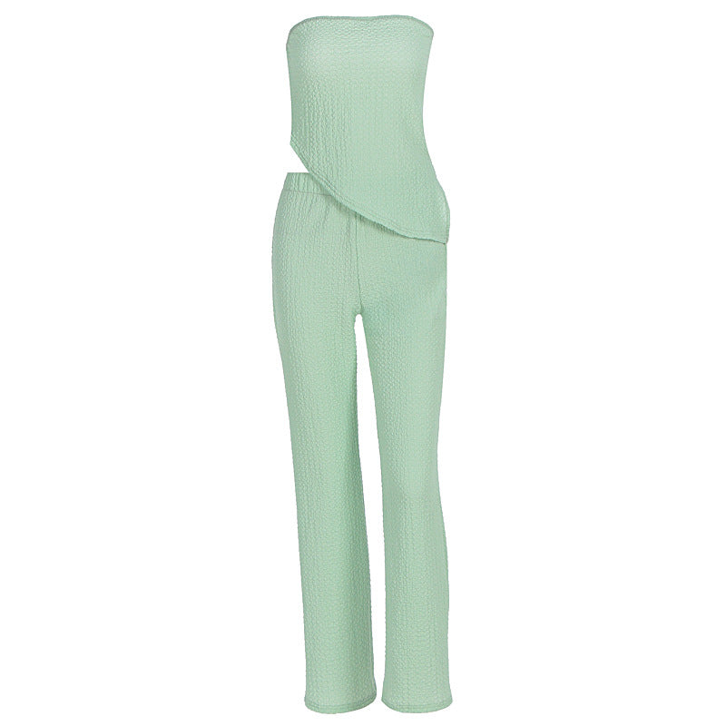 Dame elegant jumpsuit med off-shoulder design og asymmetrisk kant Skovae