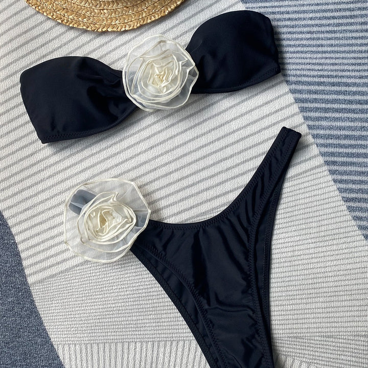 Damer bikini-sæt med florale accenter og raffinerede detaljer Stilla