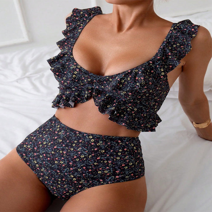 Dame todelt Badeanzug med legende ruffles design Skovae