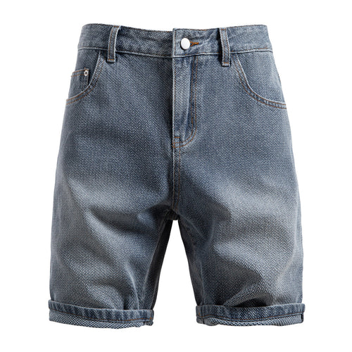 Herre jeans-shorts i afslappet design med højt hævede benafslutninger og sidelommer Stilla